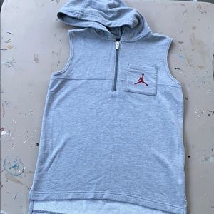 Youth Jordan 1/4 Zip Hoodie Vest Size S Grey